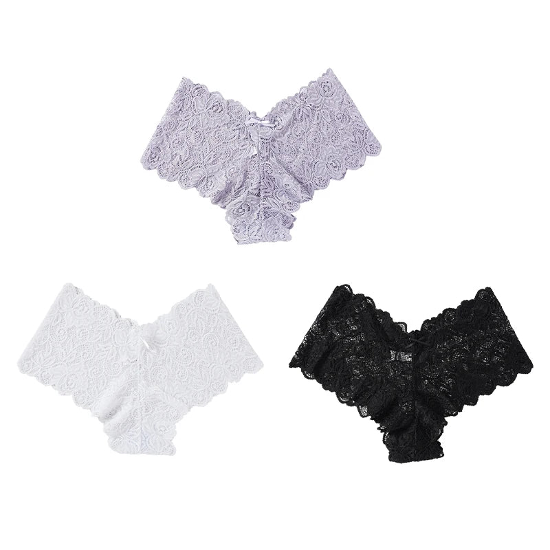 The 3-Pack Floral Lace Low-Waist Brief