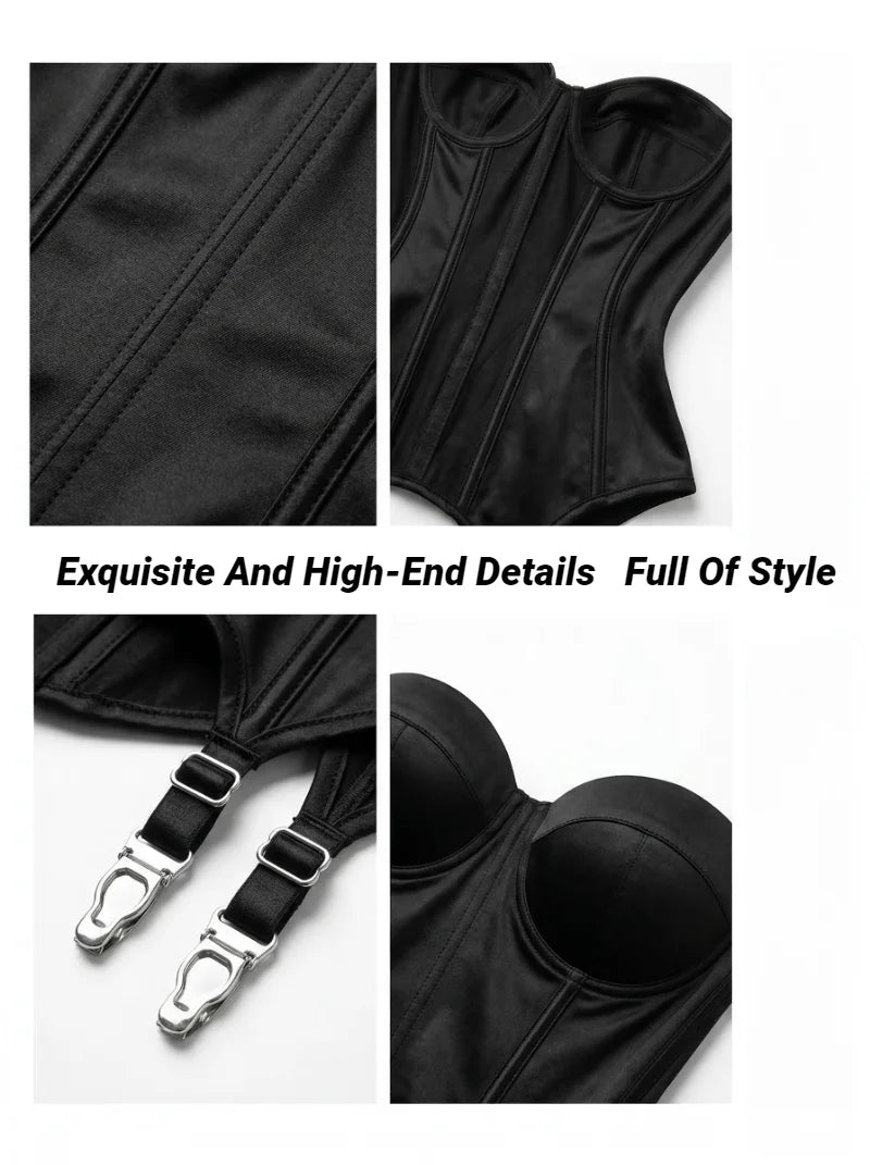 The 3-Piece Backless Garter Bodysuit Set