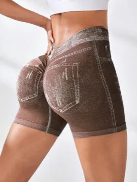 The V-Back Faux Denim Short