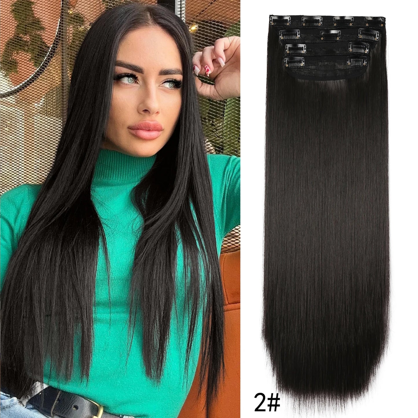 The 20-Inch Long Wavy Clip-In Hairpiece Set (4pcs)