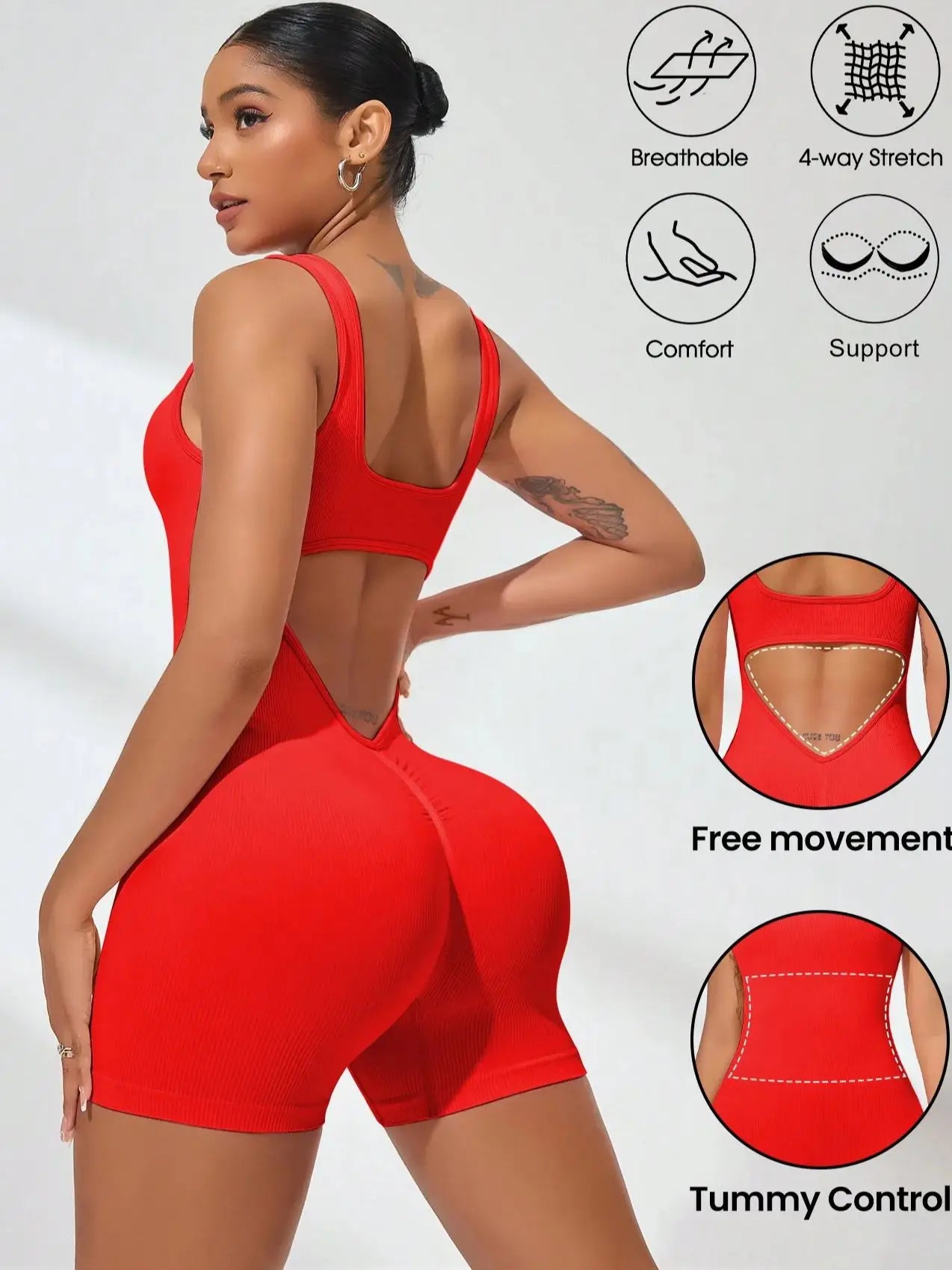 The V-Waist Exposed Yoga Jumpsuit
