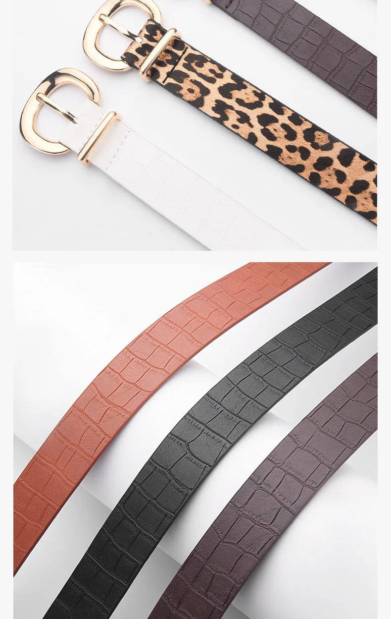 The Alligator Pattern Gold Buckle Belt