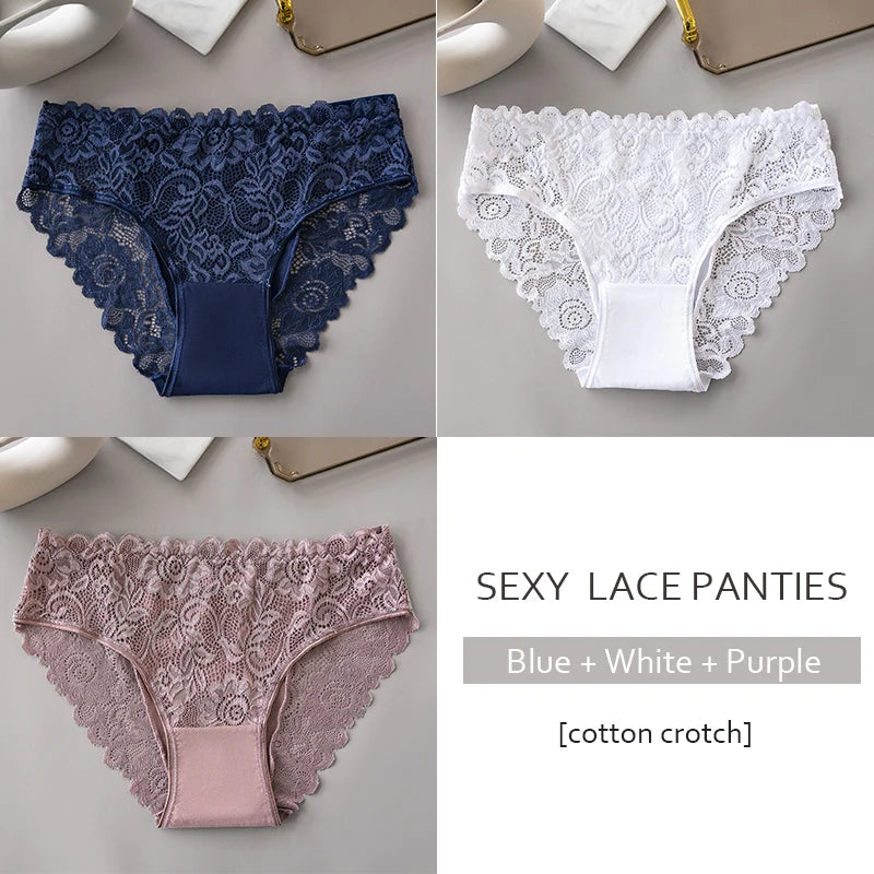 The 3-Pack Floral Embroidery Lace Brief