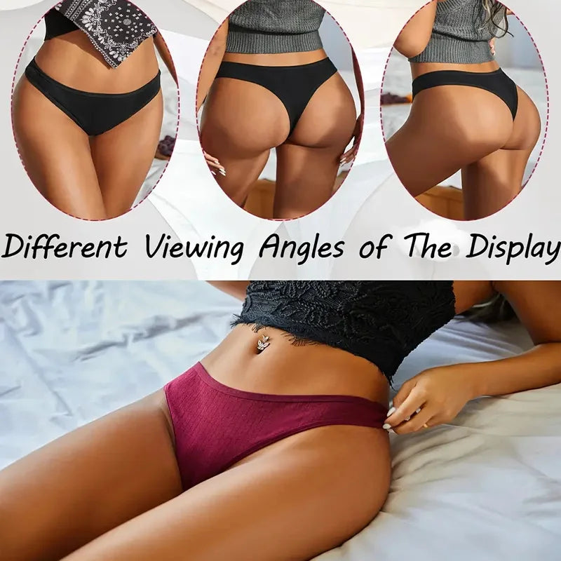 The 3-Pack Solid Color Cotton G-String