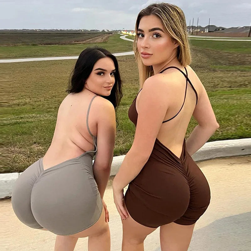 The Backless Ruched Bodycon Playsuit