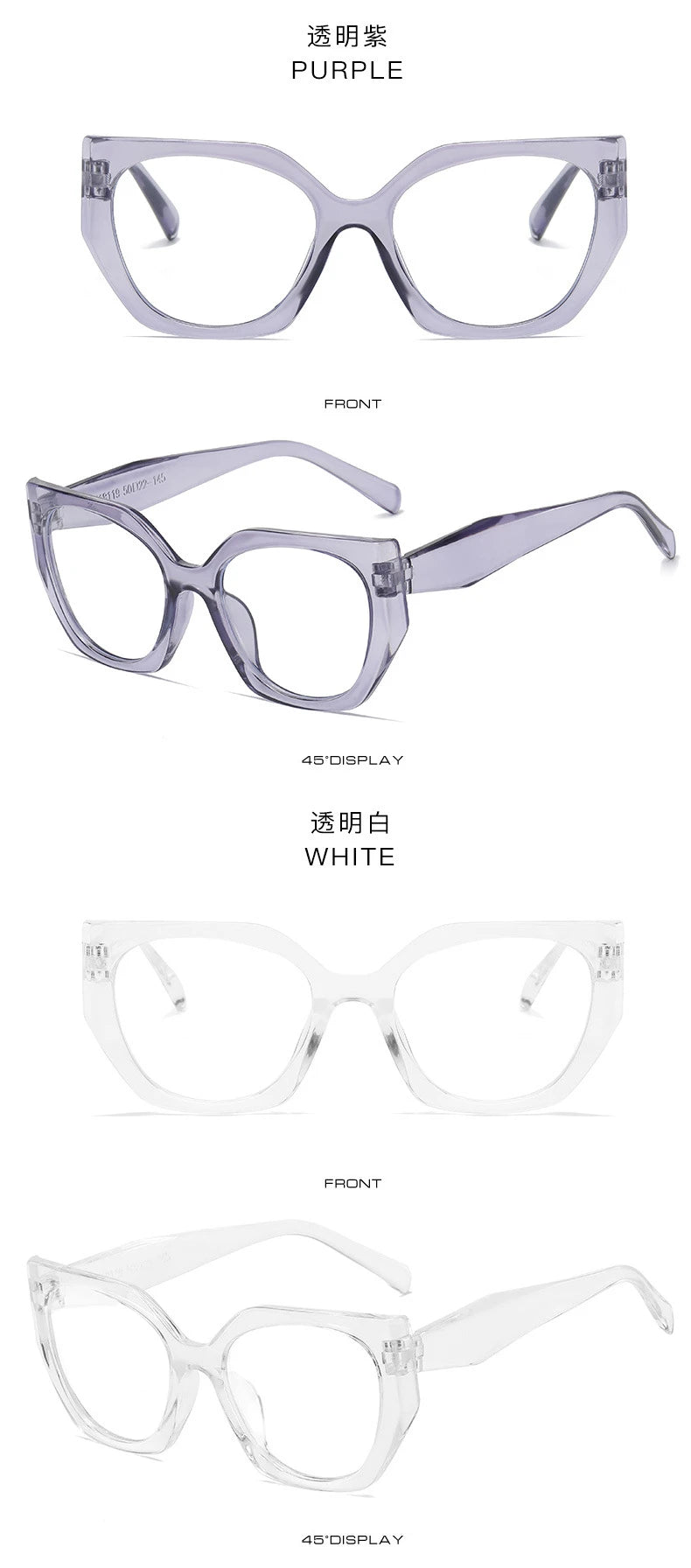 The Transparent Anti-Blue Light Polygon Glasses