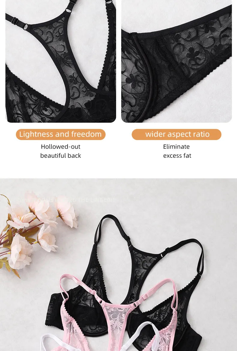 Bra For Womens Front Button Lace Bra Underwire Underwear Elegant Embroidery Beautiful Back Plus Size Lingeire BH Top