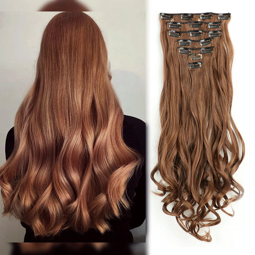 The 22-Inch Full Head Curly Wavy Clip-In Set (7pcs)