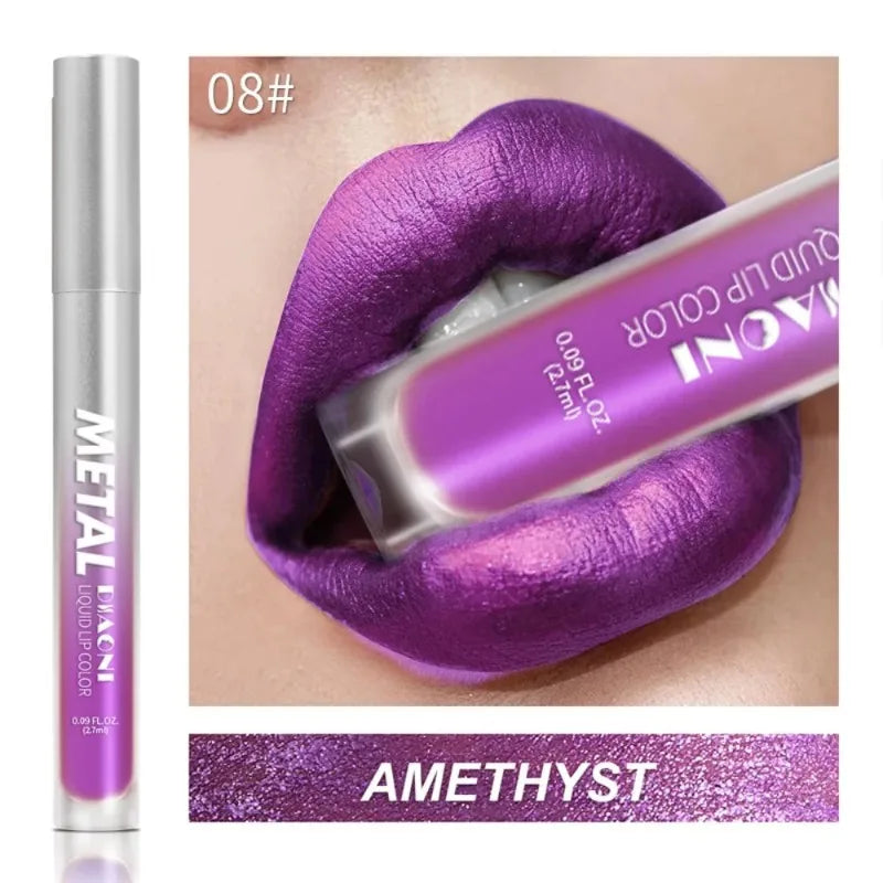 The 12-Color Metallic Shimmer Lip Gloss Set