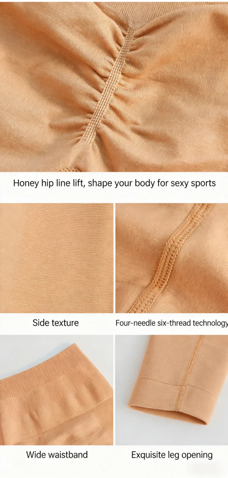Wolf head three-piece pants high-elastic seamless yoga pants women's high-waisted sports fitness hip-up shorts