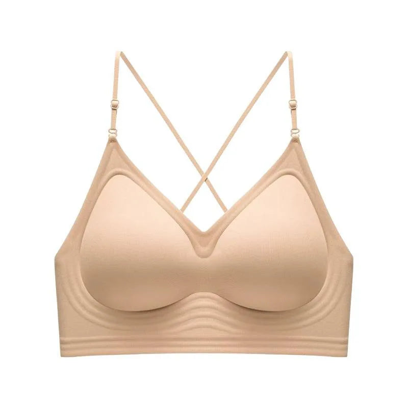 Women's Back-Enhancing Summer Bra: Thin-Strapped, Pushing-Up, Backless, Seamless, Neck-Hook, Modest, Sexy and Comfortable Bra