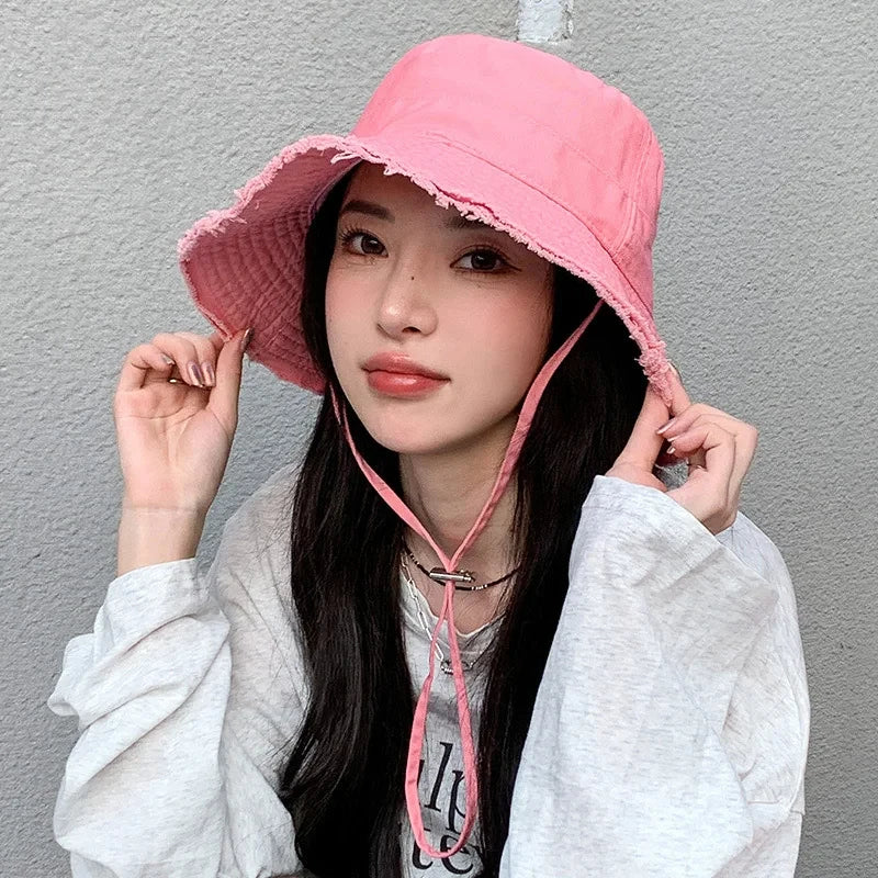 The Tassel Brim Foldable Bucket Hat