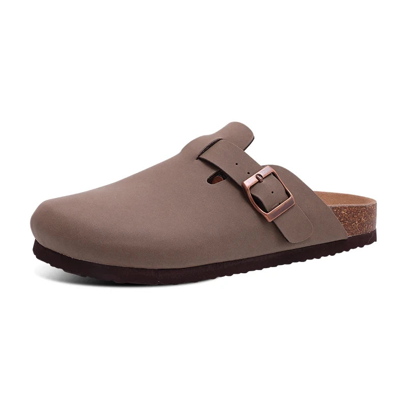 Kidmi Women's Genuine Suede Clogs Soft Footbed Leather Potato Shoes Comfort Slip On Clogs with Arch Support Fashion Home Slipper