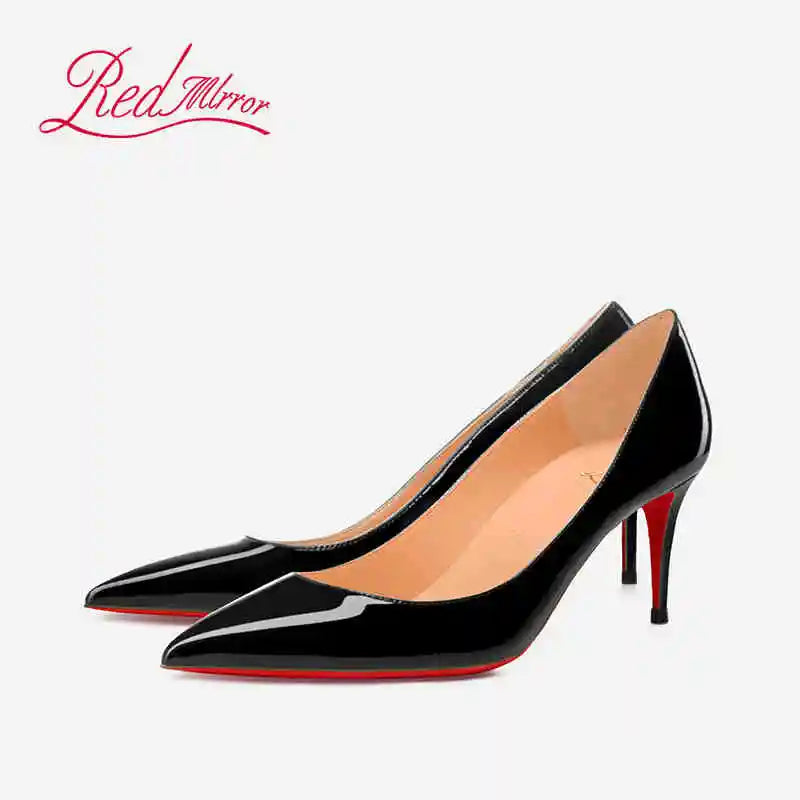 Black Women's elegant high heels Red Shiny Bottoms Luxury Brand Women heels 2025 trend Pointed Toe Sexy Party Pumps shoes Women