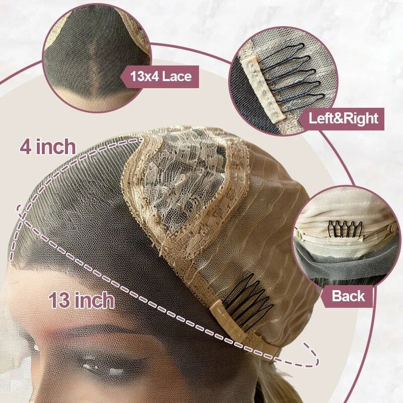 Ombre Ash Blonde Brown Lace Front Wig High Quality Synthetic Wig Real Wig Top Lace High Heat Fibre Soft Long Straight Wig 26''