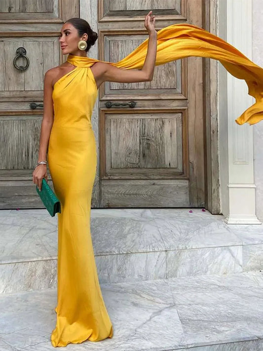 The Ribbon Halter Maxi