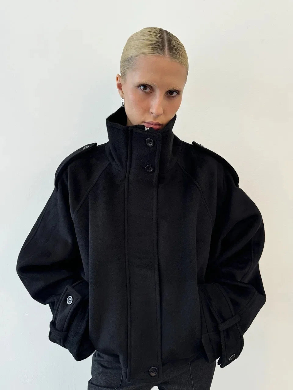 The Woolen Stand Collar Coat