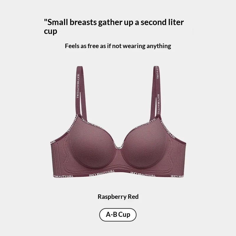 Women's Push-Up Bra for Enhanced Appearance Spring/Summer Wire-Free Soft Support Bra with Anti-Sagging Design Strapless Bra