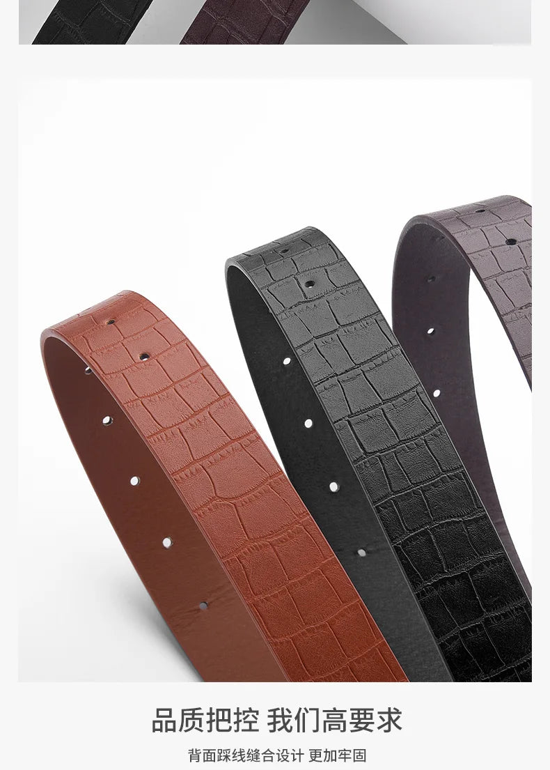 The Alligator Pattern Gold Buckle Belt