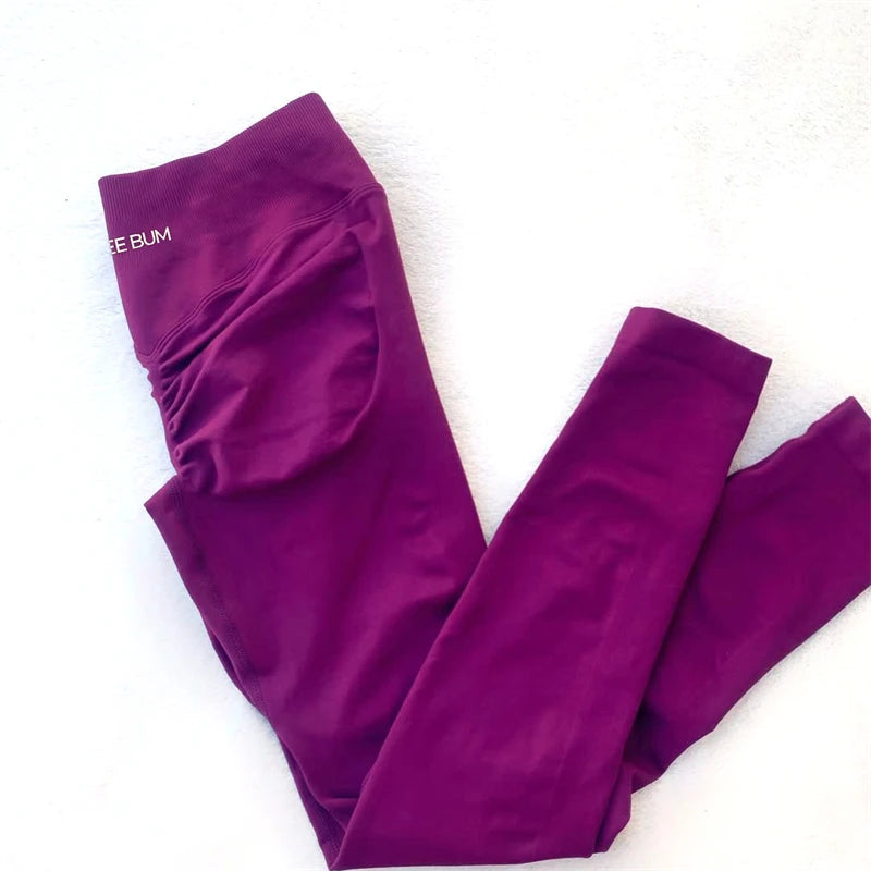 2025 Bum Shaping Leggings Impact Women Seamless Sports Yoga Pants Low Ribbed Band Gym clothes Fitness Workout Scrunch Butt Tight