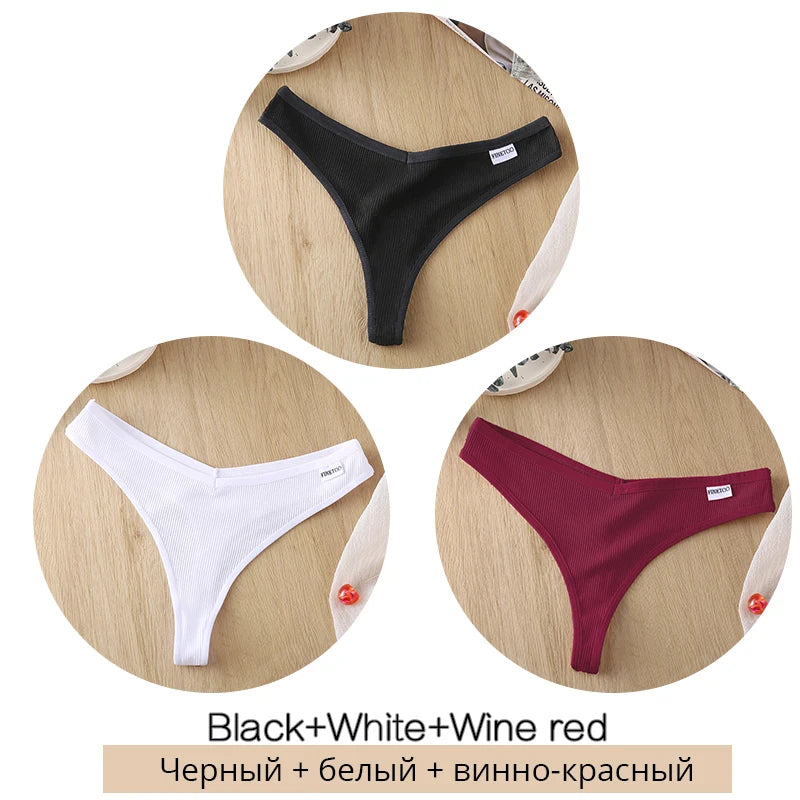 The 3-Pack Cotton Low Waist Thong Set