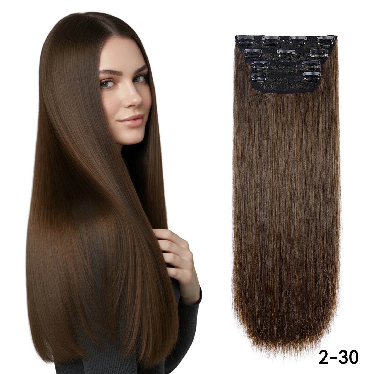 The 20-Inch Long Wavy Clip-In Hairpiece Set (4pcs)