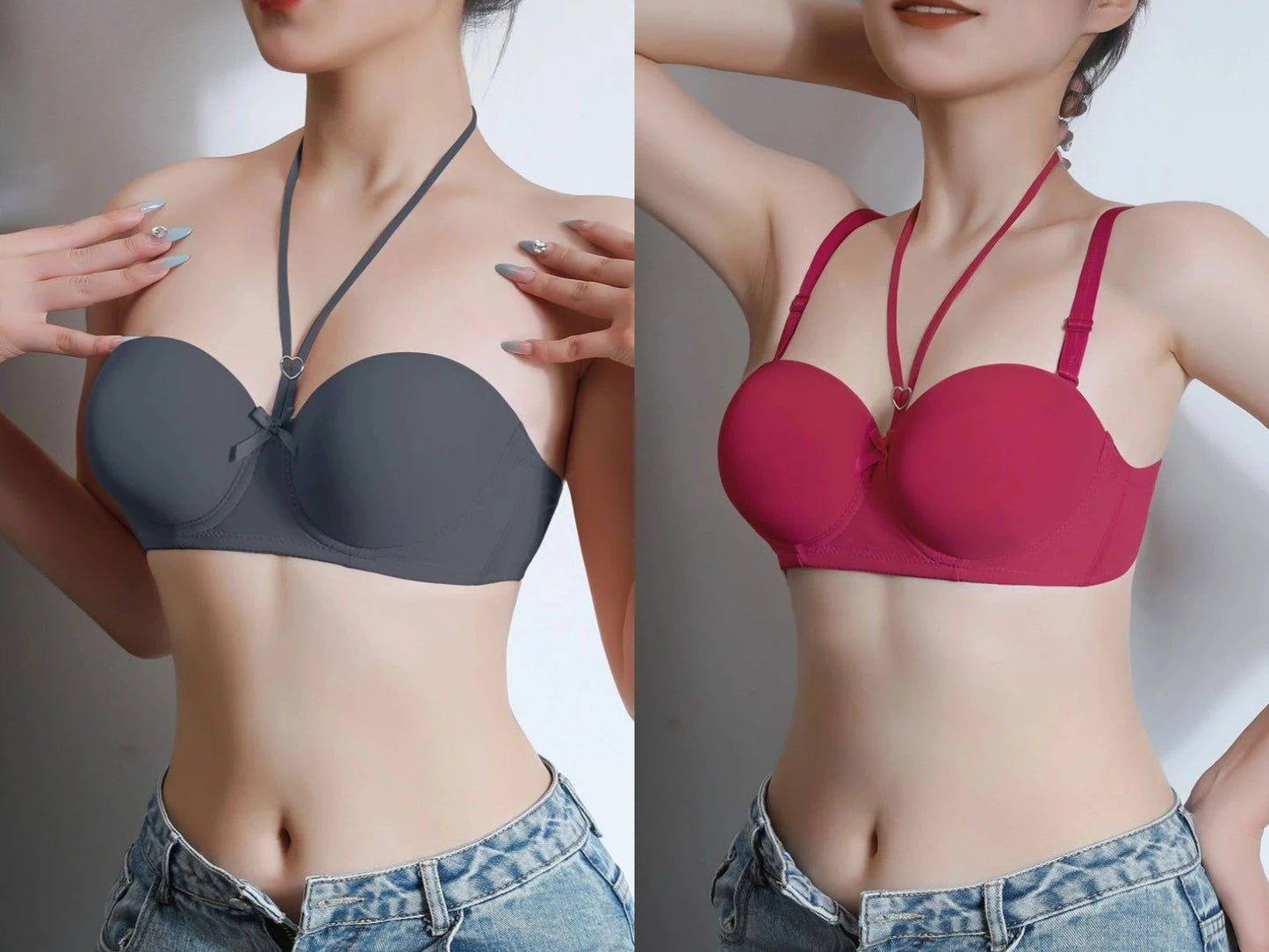Gratitude More Than Ten Years Of Companionship Buy 3 Bras Get 1 Jewelry Free Neck-Hanging Bra With Two Wearing Gather Sexy Back