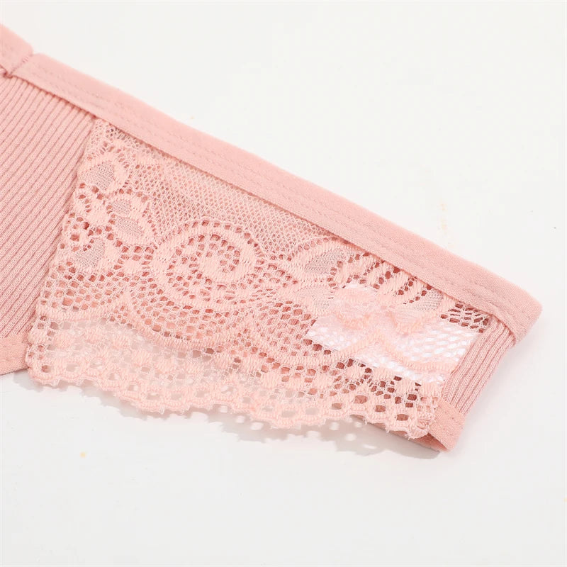 The 4-Pack Cotton Lace G-String Set