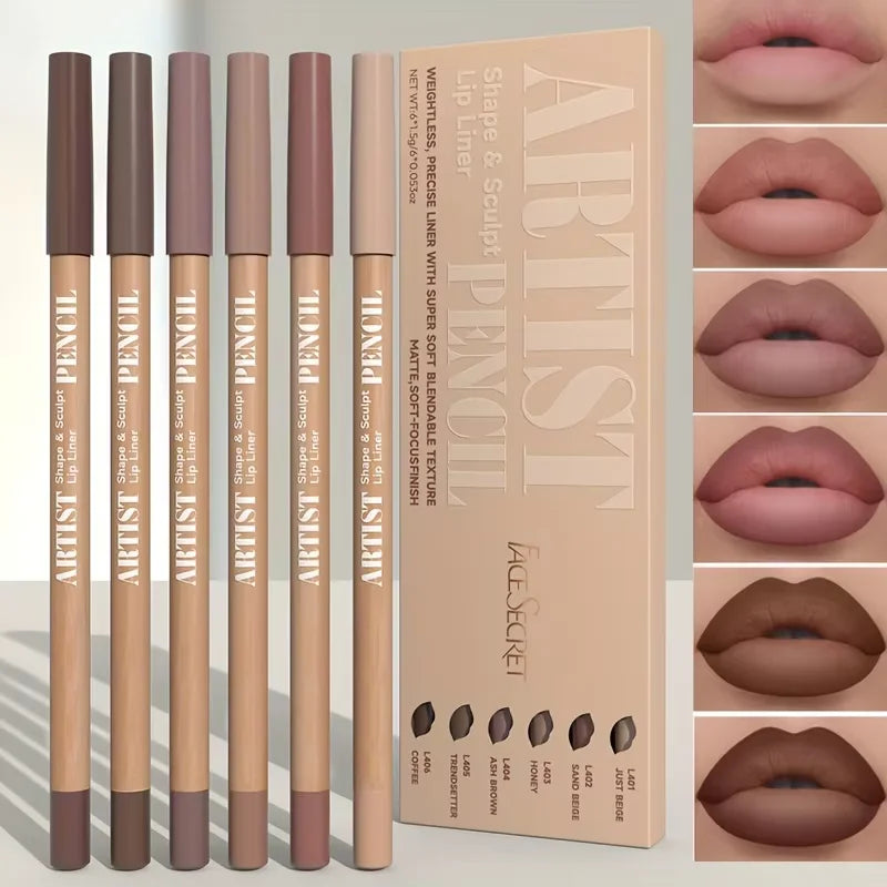 The 6-Piece Velvet Lip Liner Set