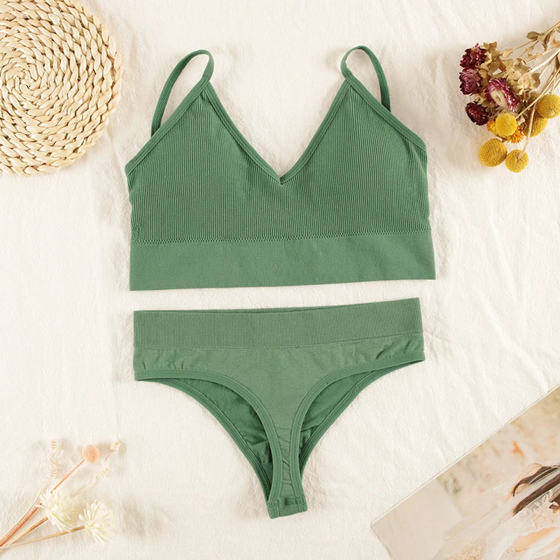 The Wireless Crop Top Bra and Panty Set