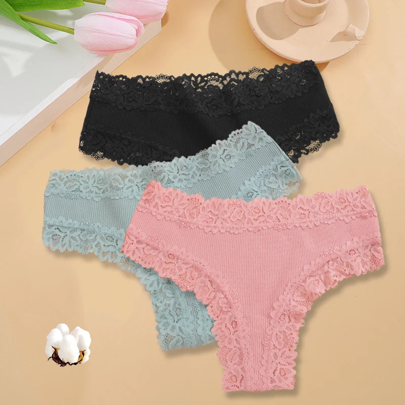 The 3-Pack Brazilian Lace G-String Set
