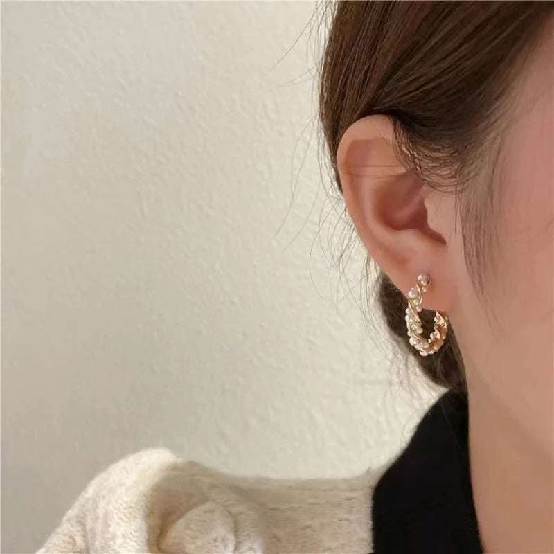 The Pearl Hoop Earrings