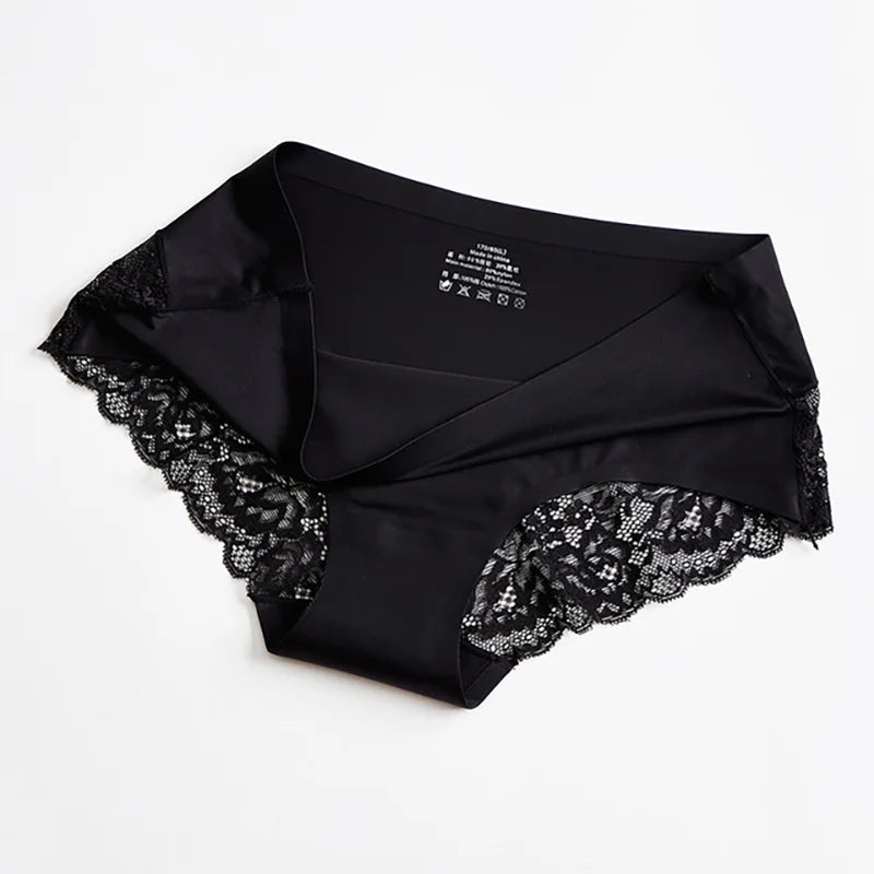 The 3-Pack Silk Satin Lace Brief Set