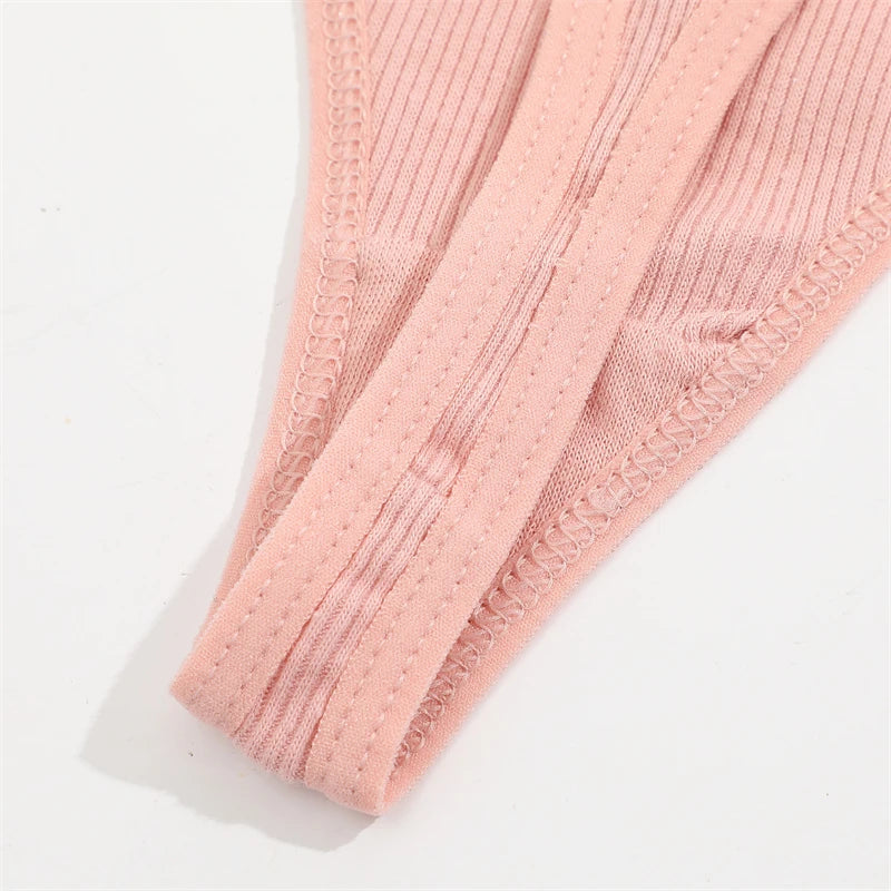 The 4-Pack Cotton Lace G-String Set