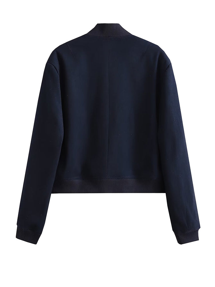 The V-Neck Solid Bomber