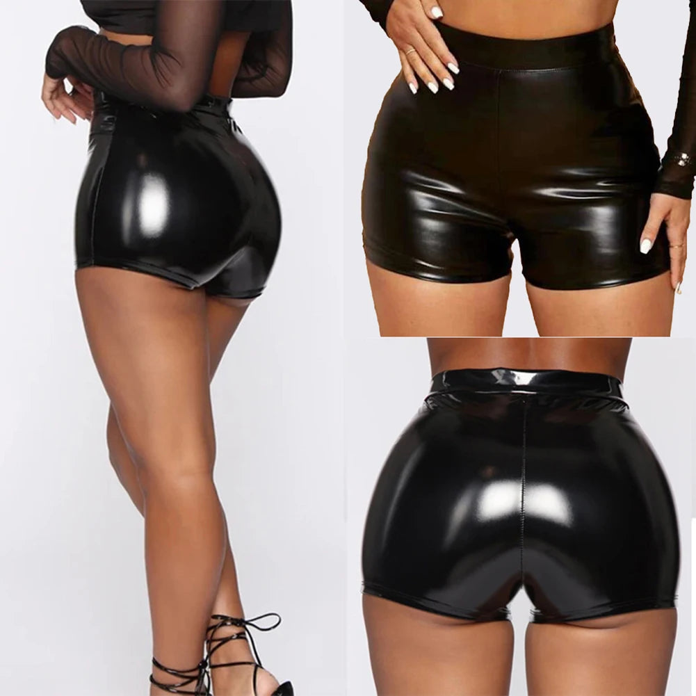 The Wet Look PU Booty Short
