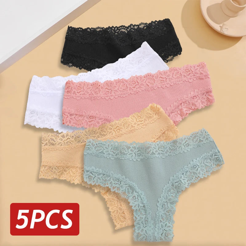 The 5-Pack Lace Seamless Brazilian Set