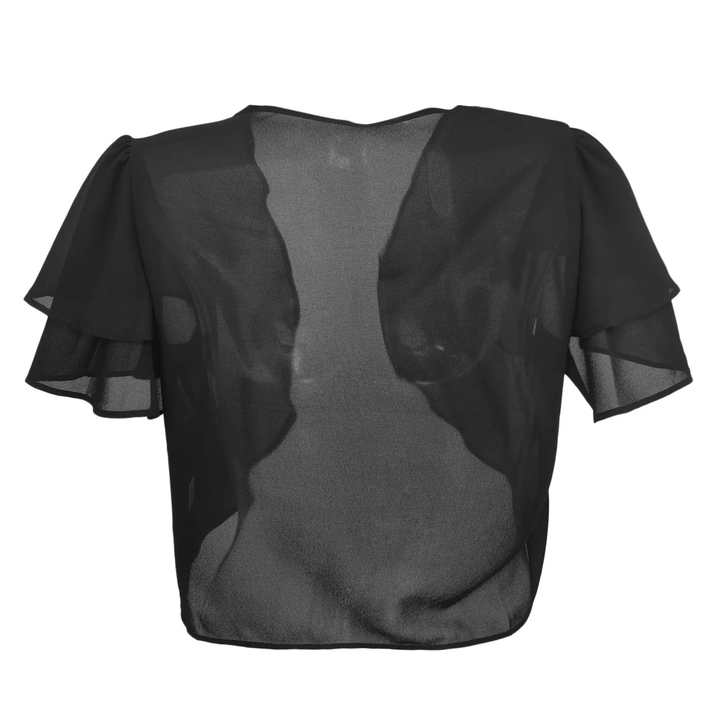2025 Europe and the United States new women's blouse solid color short-sleeved cardigan thin chiffon shawl all match women's wea