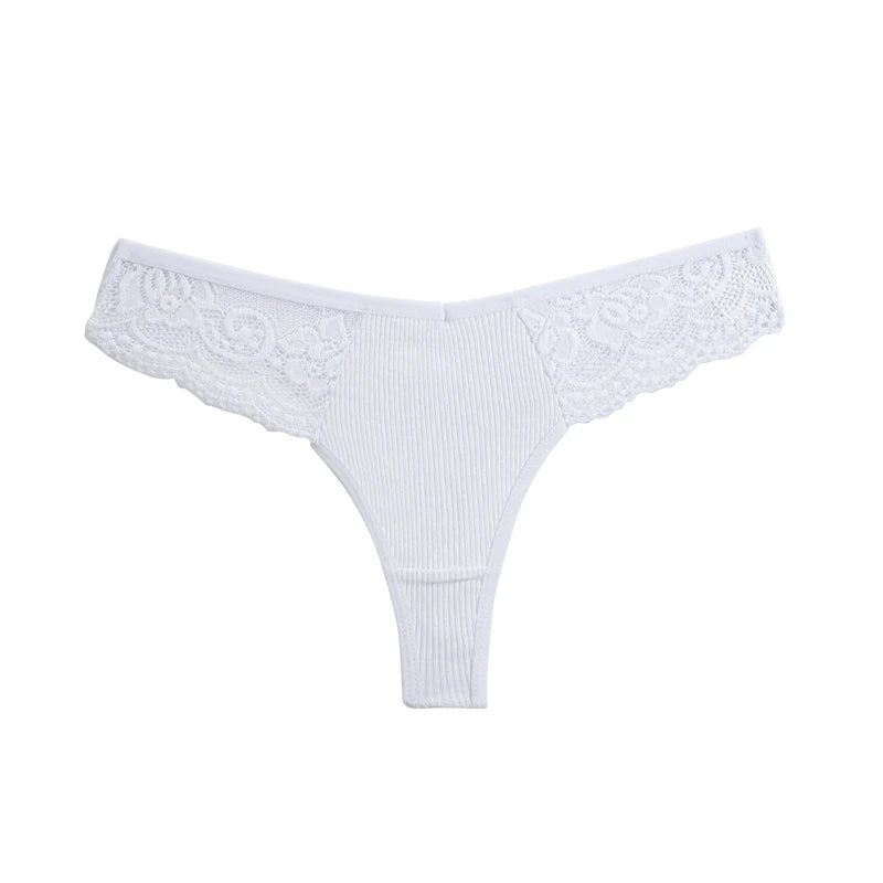 The 4-Pack Cotton Lace G-String Set