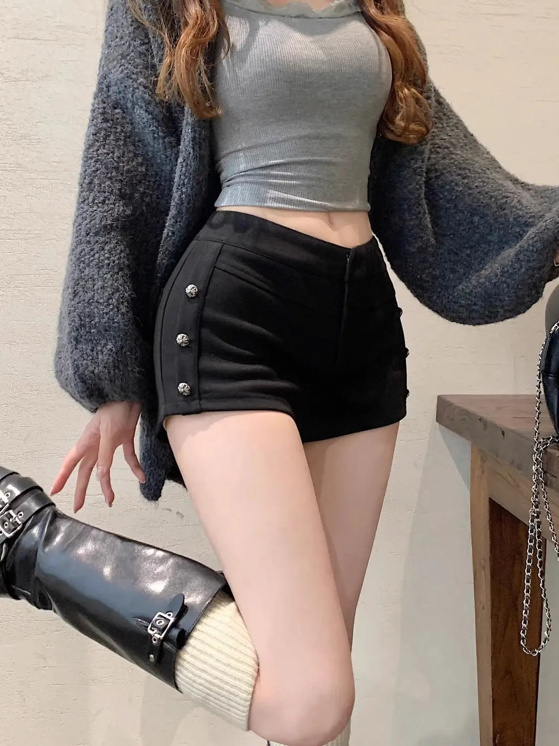 Female Short Pants Black Booty Skinny Willow Ding Women's Shorts Flowy Streetwear Korean Style Elegant Hot Comfy Youthful Jorts
