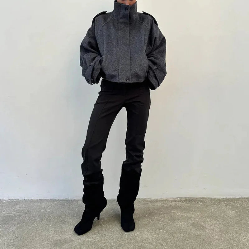 The Woolen Stand Collar Coat