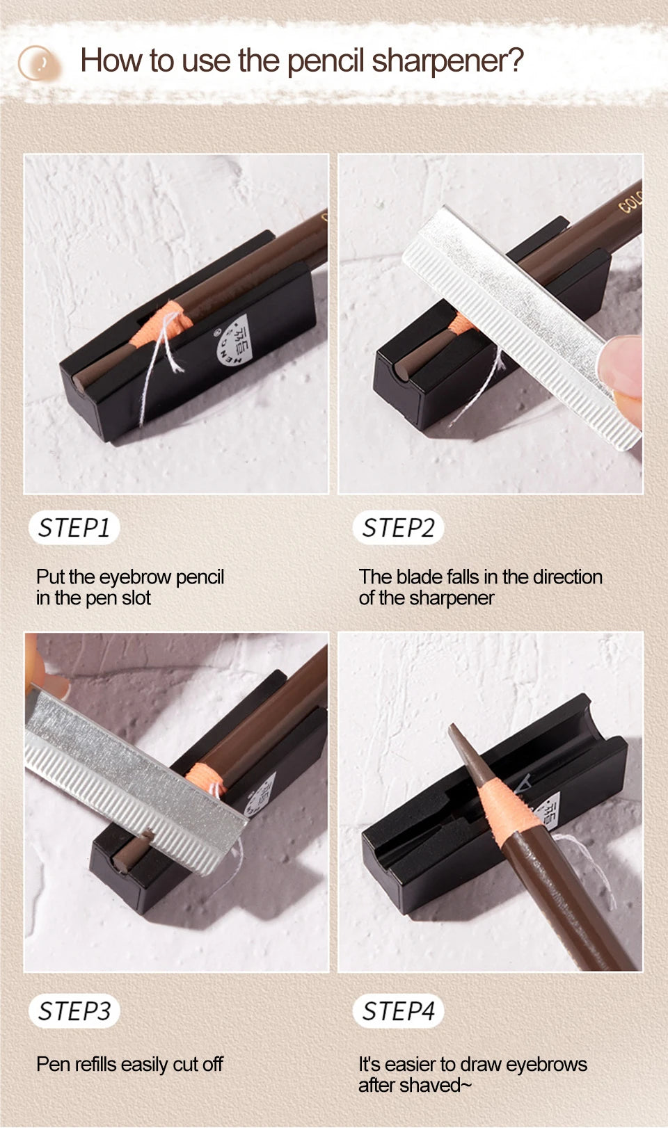The 6-Color Waterproof Brow Pencil