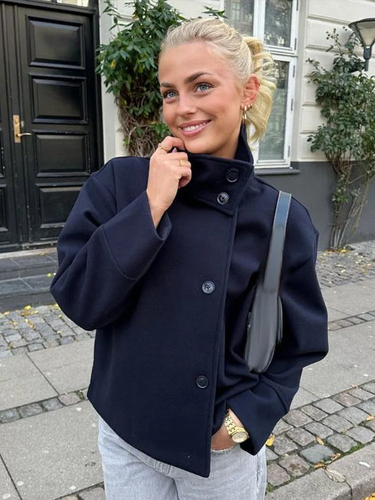The Woolen Stand Collar Coat