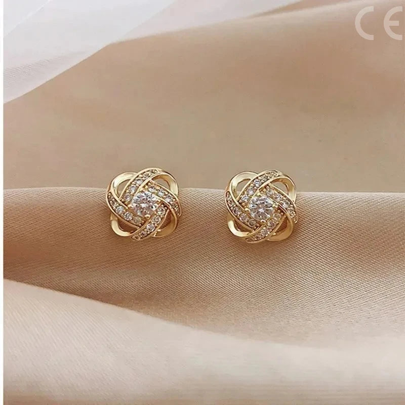 The Zircon Heart Flower Studs