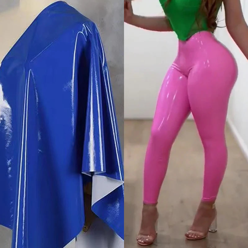 Women Wet Look Seamless Faux Leather Leggings Skinny High Waist Sexy Slim Patent Leather Bodycon Pencil Pants Fashion Custom
