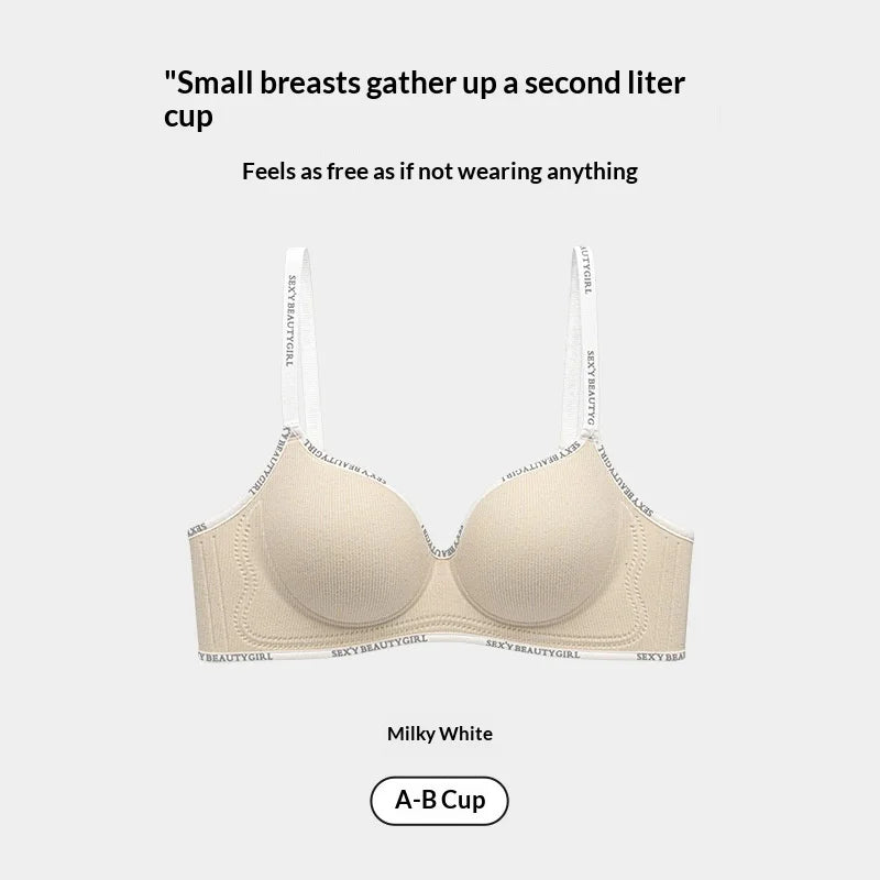 Women's Push-Up Bra for Enhanced Appearance Spring/Summer Wire-Free Soft Support Bra with Anti-Sagging Design Strapless Bra