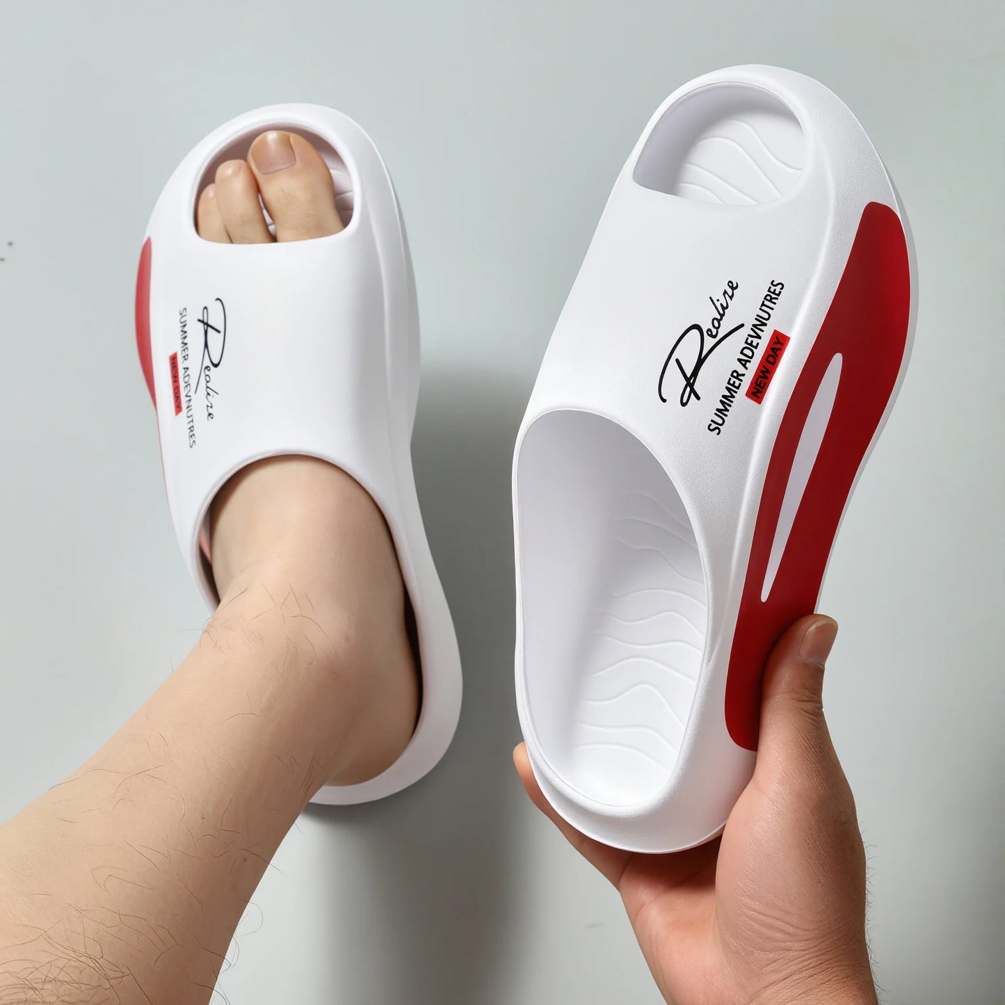 Men's EVA Summer Thong Slippers with Thick Anti-Slip Sole Comfortable Lightweight Sandals for Casual Wear