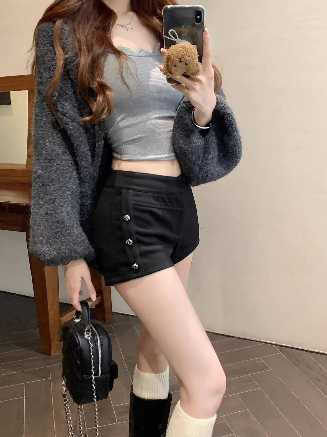 Female Short Pants Black Booty Skinny Willow Ding Women's Shorts Flowy Streetwear Korean Style Elegant Hot Comfy Youthful Jorts