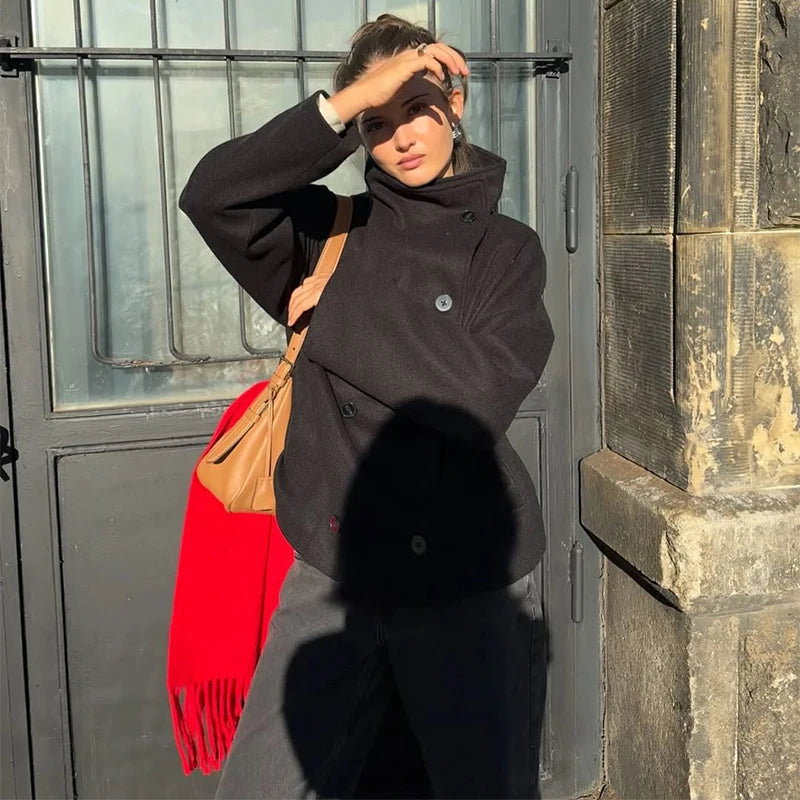 The Woolen Stand Collar Coat