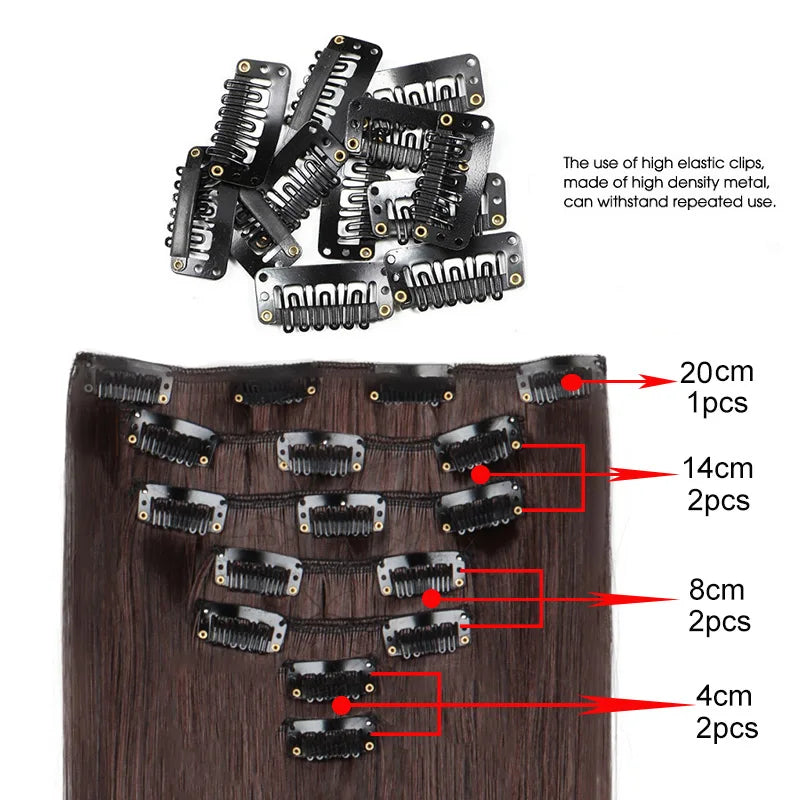 The 7-Piece Clip-In Straight Hair Extensions